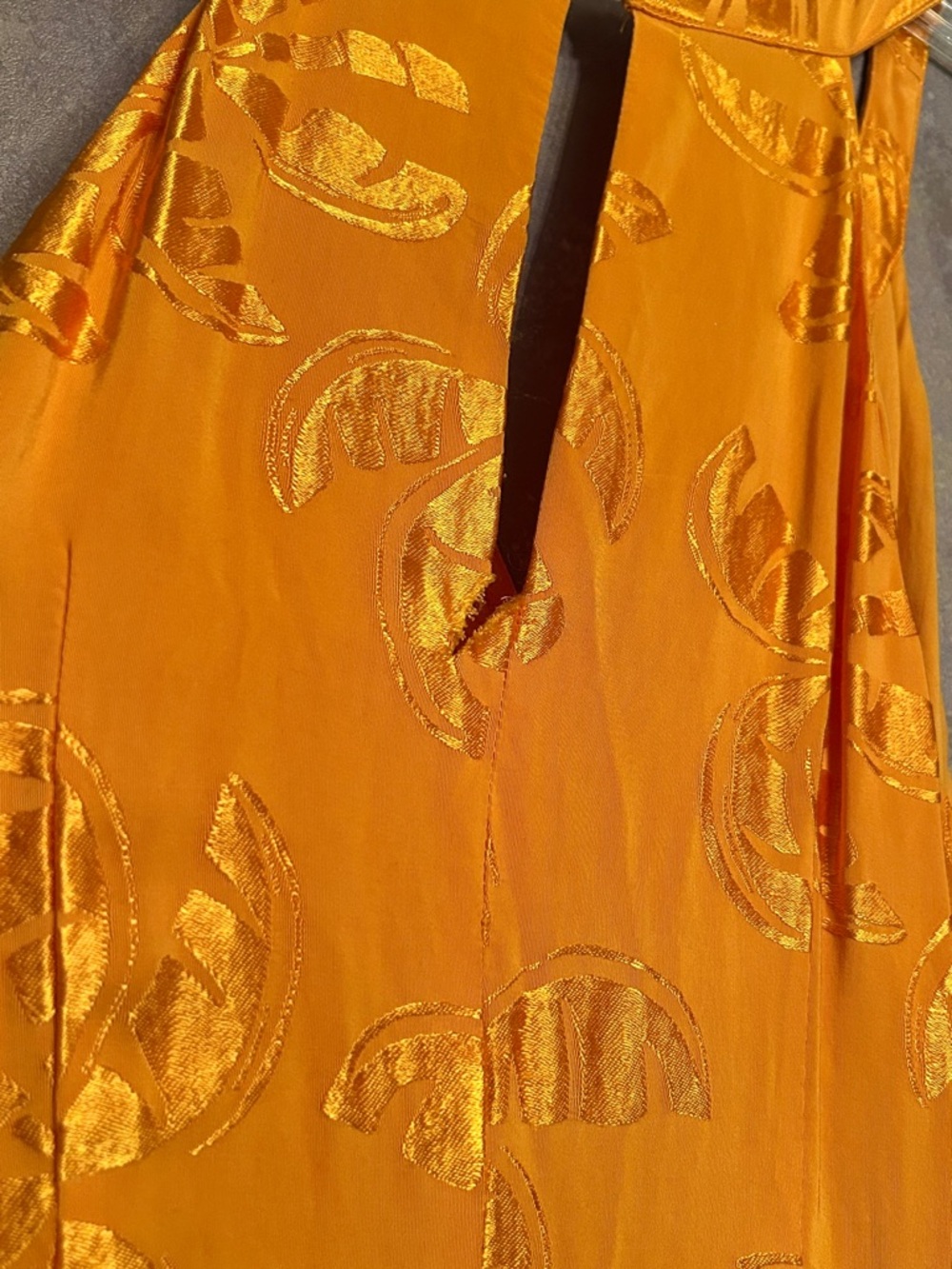 FARM Rio Orange Satin V-Neck Maxi Dress - Picture 3 of 10